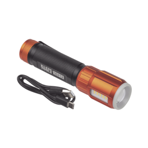 linterna led portátil recargable 500 lúmenes con luz frontal y lateral de trabajo. lámpara con tapa de extremo con imán, usb c