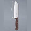 cuchillo santoku wood de 17 cm, filo con corte recto, estilo japonés