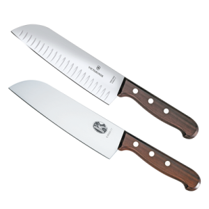 set de 2 cuchillos santoku wood de mango de madera palissandro victorinox. la combinación ideal para la cocina.