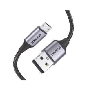 cable usb a a micro usb | 1 metro | carga rápida | qc 3.0/2.0 | fpc | afc | transferencia de datos de 480 mbps | recarga hasta 18w | protección integrada | caja de aluminio | nylon trenzado | color negro.