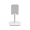 soporte para telefono celular & tablet / ajustable de 5° a 45° / base antideslizante / proteccion de silicona / abs / amplia compatibilidad con dispositivos de 4'' a 7.9'' / color blanco