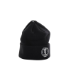 gorro negro de tejido grueso para instaladores, con logo klein tools vintage.