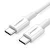 cable usb c a usb c | 1 metro | carga rápida de hasta 60w | transferencia de datos de 480 mbps | pd3.0 | qc 4.0/3.0/2.0 | fpc | afc | duradero y flexible| caja abs | cubierta de tpe | color blanco.