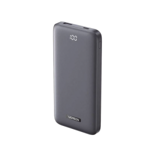 powerbank ultra delgado 10000mah | dos puertos | usb a + usb c | pd 3.0 20w | qc3.0 22.5w | fcp | afc | entrada/salida usb c (carga y alimentación) | salida usb a (carga) | pantalla inteligente | color gris.