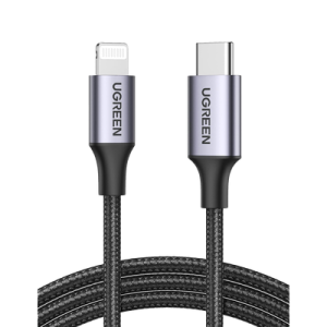 cable usb c a lightning | 2 metros | certificado mfi | carga rápida 60w | 480 mbps | conector c94 | adecuado para iphone, ipad y ipod | protección integrada | caja de aluminio | nylon trenzado | color negro.