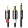 cable audio premium jack 3.5mm a 2 rca / 10 metros / flexible / doble blindaje / transferencia de audio sin pérdidas / caja de aleación de cobre / amplia compatibilidad / diseño duradero.