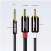 cable audio premium jack 3.5mm a 2 rca / 10 metros / flexible / doble blindaje / transferencia de audio sin pérdidas / caja de aleación de cobre / amplia compatibilidad / diseño duradero.