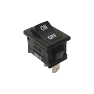 interruptor rocker spst off on, poliamida negro, 11 amp., hasta 125 vca, contacto en plata, 4.8 mm