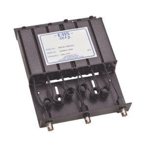 duplexer compacto de rechazo de banda, 160 170 mhz, 4.6 a 6 mhz sep. tx rx, 50 watt, bnc hembra.