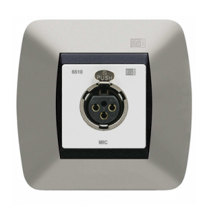 conexiÓn caja 60 mm. xlr hembra de pared. blanco.