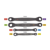 juego de 2 llaves estriadas de matraca 4 en 1 con 8 medidas inglesas 1/2 5/8", 3/4 9/16", 1/4 3/8", 7/16 5/16"