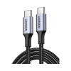 cable usb c a usb c | 1 metro | carga rápida de hasta 100w | transferencia de datos 480 mbps | pd3.0 | qc4.0/3.0/2.0 | fpc | afc | protección integrada| caja de aluminio | nylon trenzado | amplia compatibilidad | color negro.