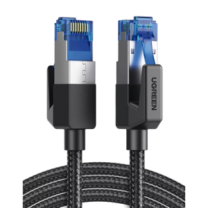 cable ethernet cat8 classâ… f/ftp redondo con malla de nylon 1 metro