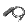 hub usb a multipuertos / 4 puertos usb 3.0 (5gbps) / cable de 1 metro / indicador led / ideal para transferencia de datos / entrada tipo c para alimentar equipos de mayor consumo como discos duros / color negro / 4 en 1.