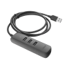 hub usb a multipuertos / 4 puertos usb 3.0 (5gbps) / cable de 1 metro / indicador led / ideal para transferencia de datos / entrada tipo c para alimentar equipos de mayor consumo como discos duros / color negro / 4 en 1.