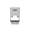 soporte para teléfono celular de aluminio | angulo ajustable | amplia compatibilidad con dispositivos de 4.7'' a 7.9'' | antideslizante | antiarañazos | plegable | color gris.