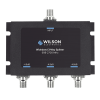 divisor de potencia de 3 vías para la distribución de señal a tres antenas de servicio | 4.8 db de pérdida por puerto | conectores f hembra
