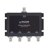 divisor de potencia de 4 vías para la distribución de señal a dos antenas de servicio | 6 db de pérdida por puerto | conectores f hembra