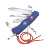 navaja victorinox multiherramienta swisstool con 18 funciones. azúl