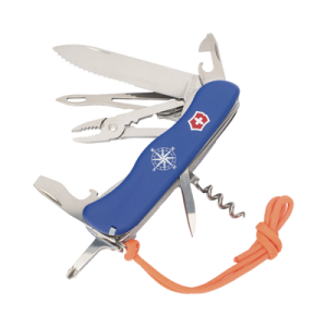 navaja victorinox multiherramienta swisstool con 18 funciones. azúl