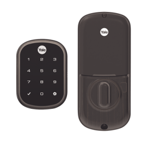 cerradura assure yrd256/ color bronce/ teclado /apertura por smartphone opcional/para puertas izq o derecha de 35 a 57 mm de espesor