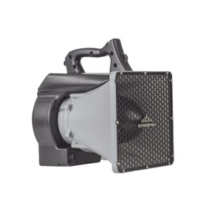 altavoz portátil de alta fidelidad hyperspike® serie hs 10, con aislante de ruido, color gris con negro