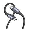 cable usb c a usb c | 2 metros | potencia de carga 240w | 48v/5a | pd3.1 /3.0 | 480 mbps | chip e market | carcasa de aluminio | nylon trenzado.