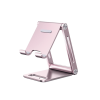 soporte para teléfono celular de aluminio / angulo ajustable / amplia compatibilidad con dispositivos de 4.7'' a 7.9'' / antideslizante / antiarañazos / plegable / color rosa