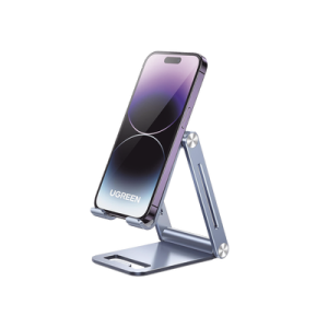 soporte para teléfono celular de aluminio / angulo ajustable / amplia compatibilidad con dispositivos de 4.7'' a 7.9'' / antideslizante / antiarañazos / plegable / color azul