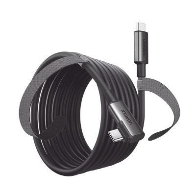 cable usb c a usb c (cable link) | 5 metros (16 pies) | transferencia de alta velocidad | carga rápida | un extremo angulado | caja de aluminio | nylon trenzado. cable usb c a usb c (cable link) | 5 metros (16 pies) | transferencia de alta velocidad | carga rápida | un extremo angulado | caja de aluminio | nylon trenzado.