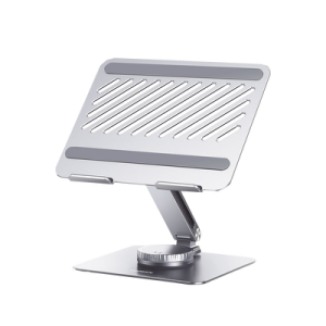 soporte giratorio de aluminio para laptop | giratorio 360° | función de bloqueo | soporta laptops de 10 a 17.3''| capacidad de carga 5kg | excelente estabilidad | diseño ergonómico | altura y angulo ajustable | plegable y port&amp