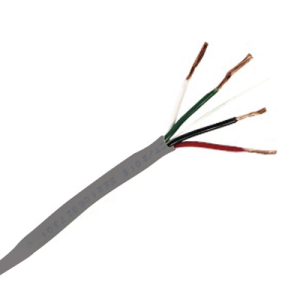 bobina de 305 metros / cable de cobre / 4 x 18 awg / tipo alarmas ul / para interior / color gris / para aplicaciones de alarmas de intrusión / interfonos / tv porteros / y multi propósito / hecho en méxico