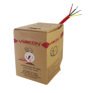 bobina de alambre de 305 metros 4 x 18 awg, tipo fplr de color rojo, para aplicaciones en sistemas de detección de incendio y sistemas de evacuación, hecho en méxico.