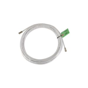 jumper coaxial con cable tipo rg 6 en color blanco de 9.14 metros de longitud y conectores f macho en ambos extremos. 75 ohm de impedancia.