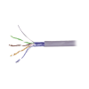 bobina de cable blindado f/utp de 4 pares, cat5e, cobre, pvc (cm), color gris, reel in box, 305m