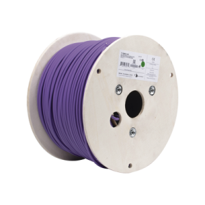 bobina de cable blindado f/utp de 4 pares, z max, cat6a, soporte de aplicaciones 10gbase t, ls0h (libre de gases toxicos), color violeta, 305m