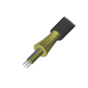 cable de fibra Óptica de 12 hilos, interior/exterior, tight buffer, no conductiva (dielectrica), plenum, monomodo os2, 1 metro