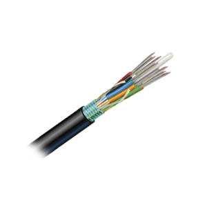 cable de fibra Óptica 12 hilos, osp (planta externa), armada, gel, hdpe (polietileno de alta densidad), multimodo om4 50/125 optimizada, 1 metro