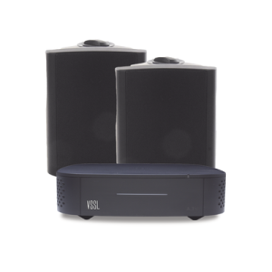 kit amplificador vssl a1x | 2 bocinas para montaje superficial de 5.25 in de truaudio modelo ol5bk | color negro ip66