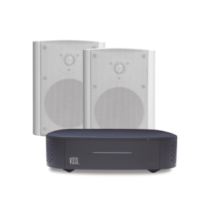 kit amplificador vssl a1x | 2 bocinas para montaje superficial de 5.25 in de truaudio modelo ol5wt | color blanco ip66