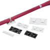 montaje sujetador para cable de 4 vías, con adhesivo acrilico, 25.4 x 25.4mm (1in x 1in), color negro, uso en exterior, 1 pieza