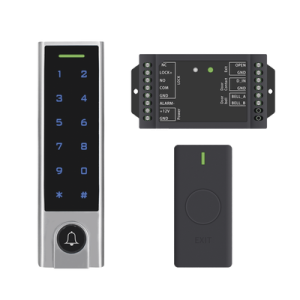 mini controlador de acceso con teclado inalámbrico / cuenta con botón de salida inalámbrico / soporta tarjeta y contraseña / cuenta con botón de timbre
