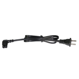 cable de alimentación eléctrica para 120 240 vca / 1 metro / 2 clavijas tipo americano / conector en forma tipo l