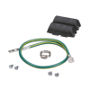 kit de tierra física de cable blindado 6 awg. color verde / amarillo con terminación en extremos.