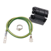 kit de tierra física de cable blindado 6 awg. color verde / amarillo con terminación en extremos.