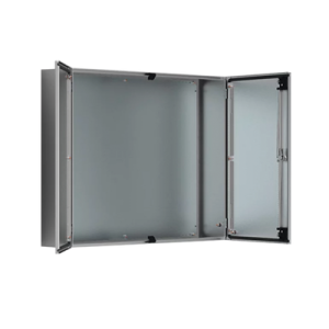 gabinete de doble puerta, 1200 x 1200 x 400 mm, de acero inoxidable, cepillado. protección nema 12, ip55, ik10