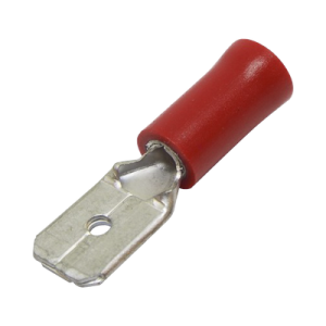 terminal tipo macho aislada / 22 16 awg / rojo / paquete de 25 piezas.
