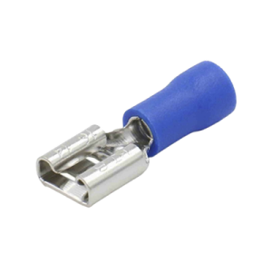 terminal tipo hembra aislada 0.250 / 16 14 awg / azúl / para baterías con terminal f1 / paquete de 25 piezas.