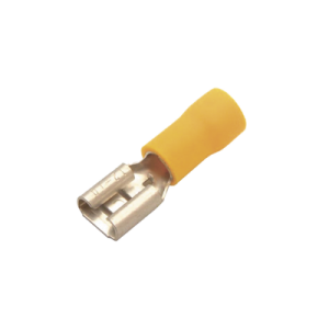 terminal tipo hembra aislada 0.250 / 12 10 awg / amarillo / para baterías con terminal f1 / paquete de 25 piezas.