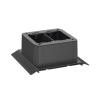 caja de conexión doble, para uso con canaleta de piso afr4bcbl6, material pvc rígido, color negro